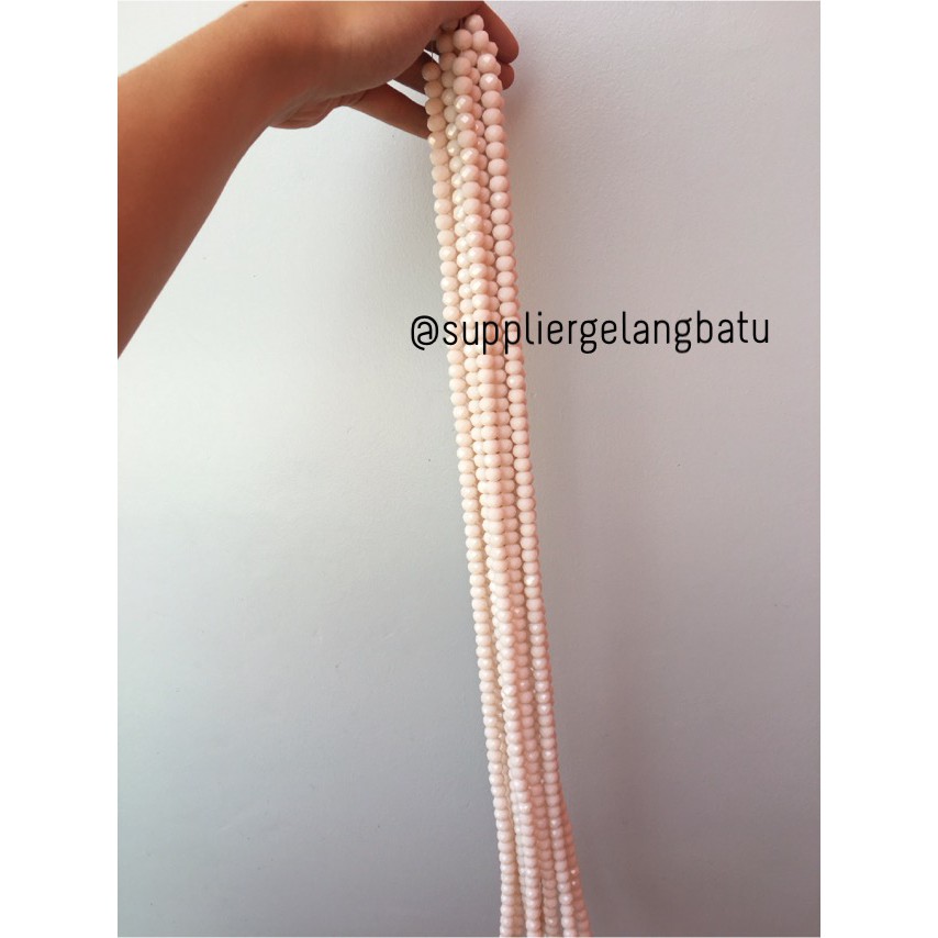 Crystal Ceko Doff 10mm CREAM KREM Aksesoris Bahan Perhiasan Wanita aksesoris bahan craft beads