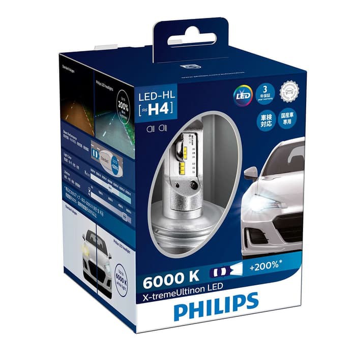 Philips Xtreme Ultinon LED 6.000K H4 Bohlam Lampu Mobil Putih