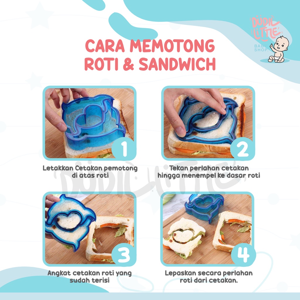 Cetakan pemotong roti dan sandwich bentuk unik bahan plastik