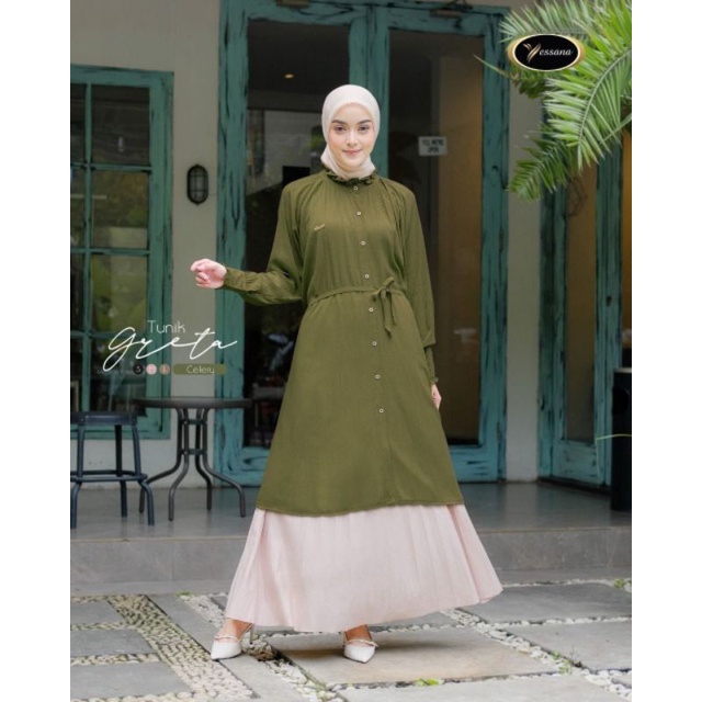 GRETA TUNIK Tunik from Yessana Tunik Tali Pinggang Tunik Remaja Dewasa