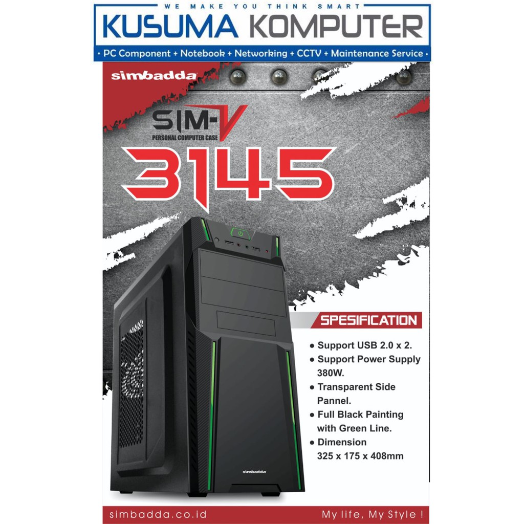 Casing PC Simbadda SIM V 3145 + PSU 380W