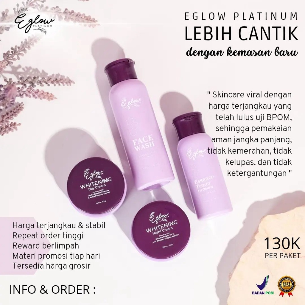 EGLOW PLATINUM ORIGINAL/PAKET EGLOW/EGLOW WHITENING/EGLOW ACNE