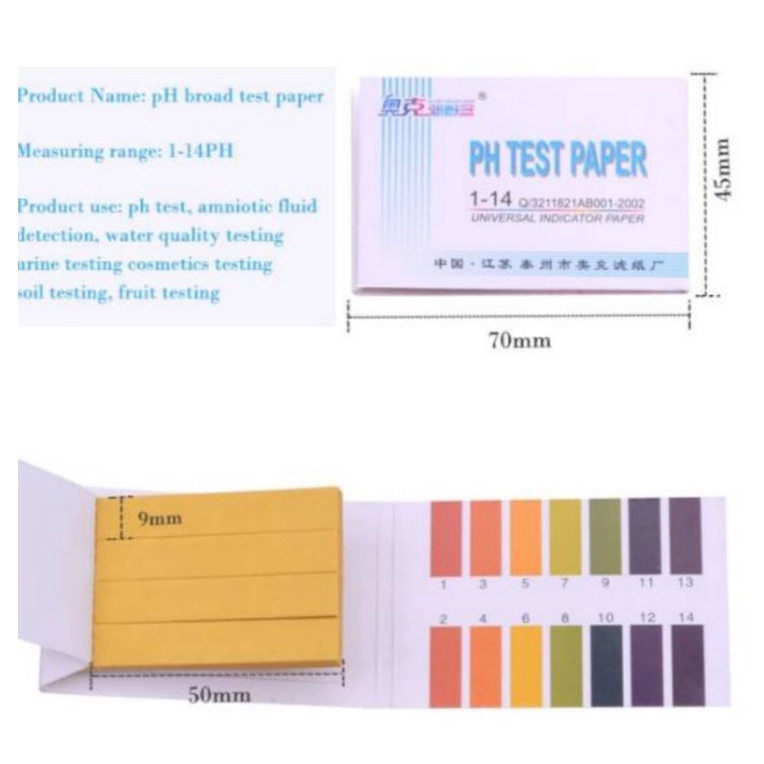 pH paper 1 - 14 Kertas pH universal Kertas Lakmus Kertas Indikator pH