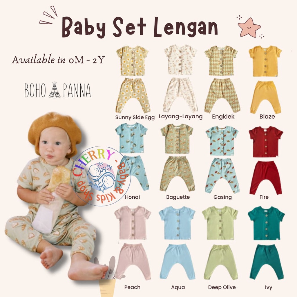 Bohopanna Baby Set Lengan MOTIF NEW 100% Cotton Adem CBKS SO