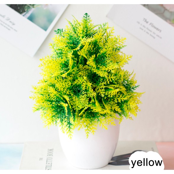 TANAMAN BUNGA PLASTIK DEKORASI RUMAH TANAMAN HIAS TREND MURAH IMPORT COD EYE GRASS-EYEGRASS-Kuning