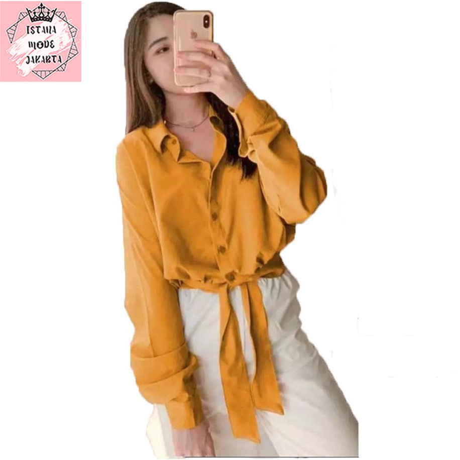 ISTANA MODE JAKARTA Miami Baju Atasan Wanita Lengan Panjang Kemeja Wanita Moscrepe-2
