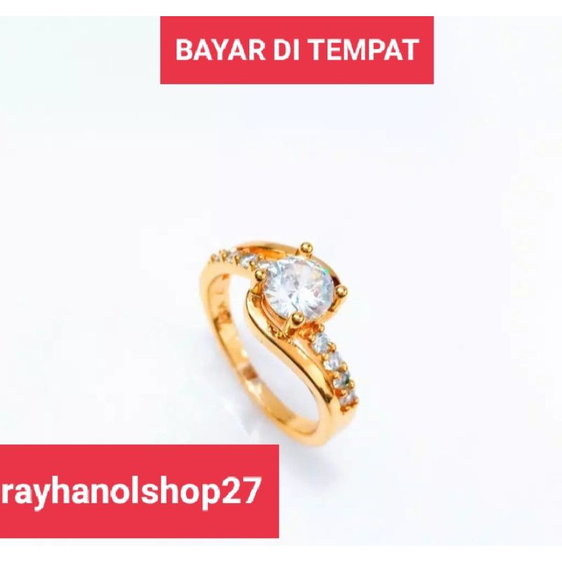 Cincin xuping mata satu permata lapis emas gold