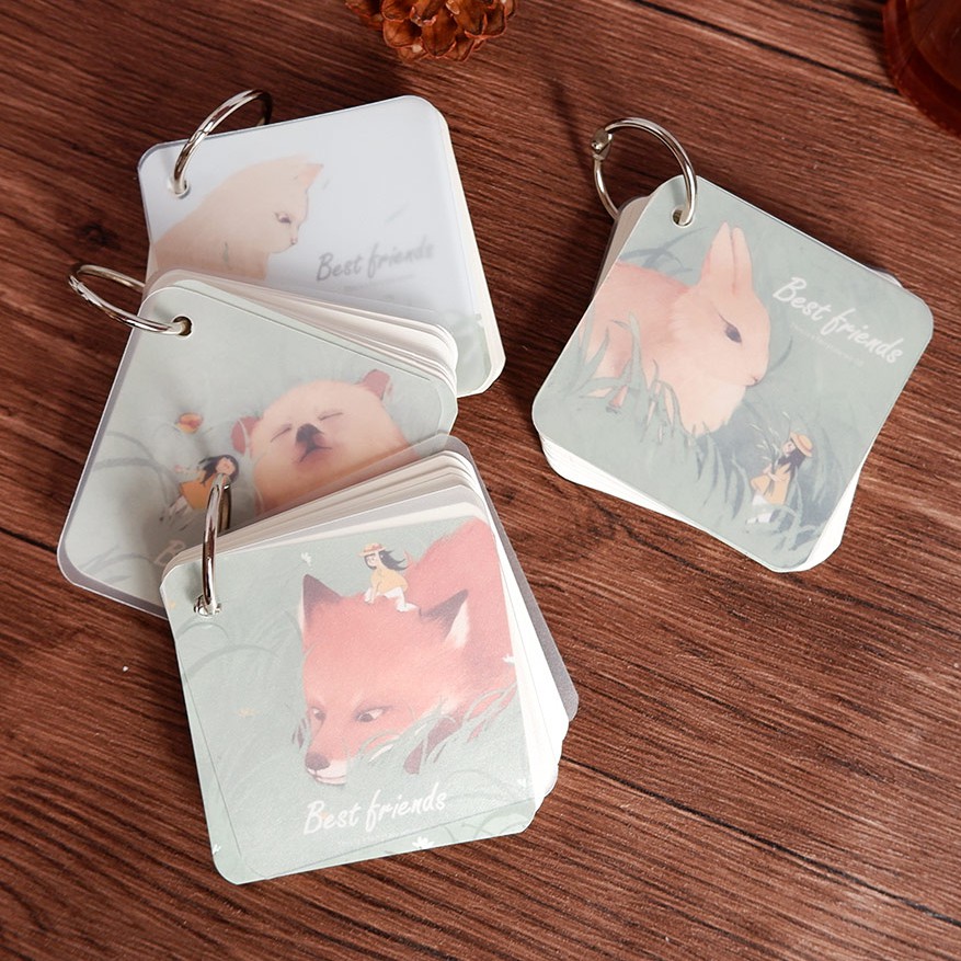 

BEST FRIENDS ANIMAL PLAIN KEYCHAIN SQUARE MEMOPAD BUKU MEMO