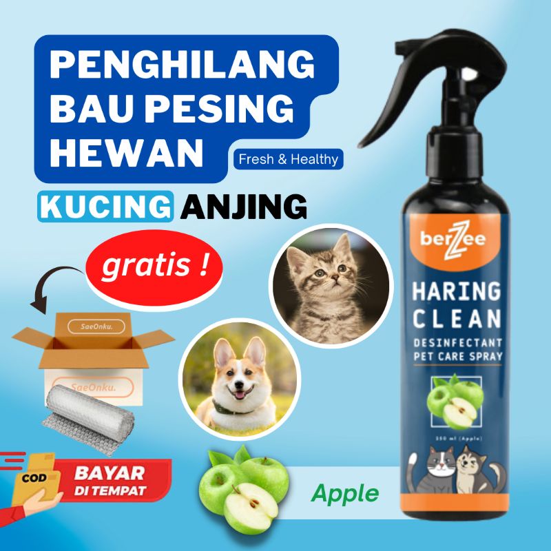 (HARING CLEAN) spray penghilang bau pesing kotoran hewan kucing anjing kelinci antibakteri penghilang bau pesing urin penghilang bau kotorsn hewan