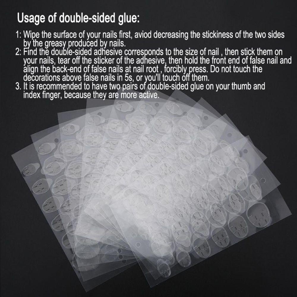 Mxbeauty 10 Lembar / Lot Stiker Kuku Palsu Transparan Dua Sisi Untuk Nail Art Wanita