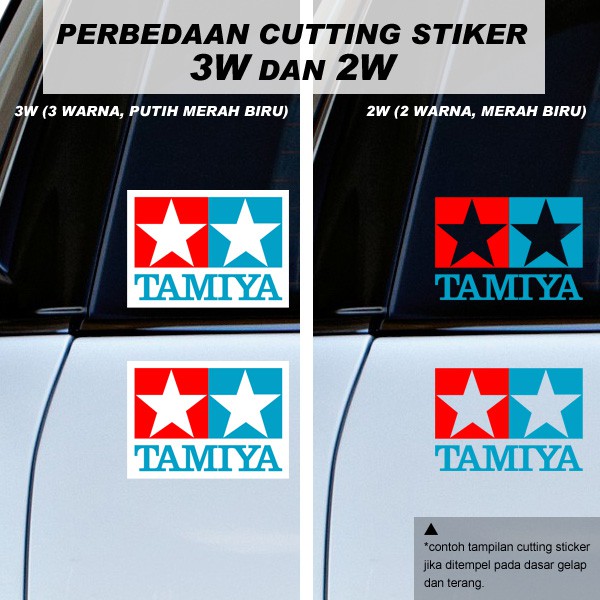 Stiker TAMIYA Logo 2W Cutting Sticker untuk aksesoris Motor Mobil