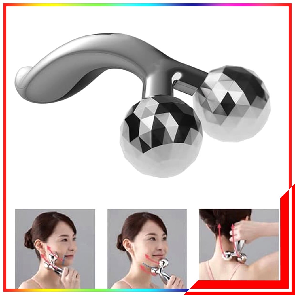 Alat Pijat Wajah / 3D Face Roller Skin Facial or Body Massanger - Pengencang Wajah Alat Penirus Wajah 3D Roller Massager Face Slim