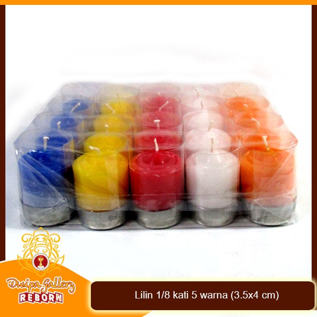 Lilin Puja Sembahyang Waisak Pancawarna 5 Warna Isi 4 Set