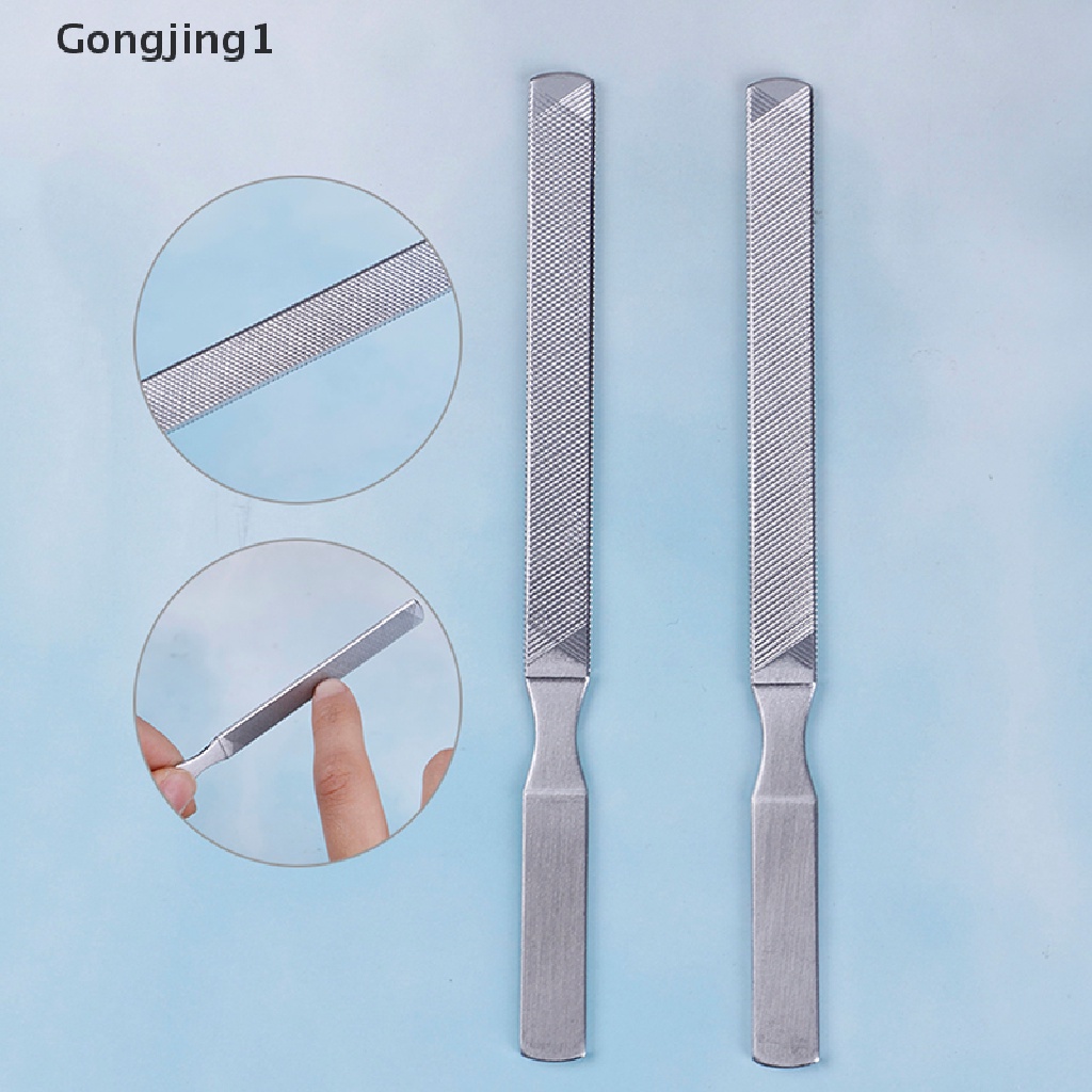 Gongjing1 Kikir Kuku Dua Sisi Bahan Stainless steel Untuk manicure / pedicure