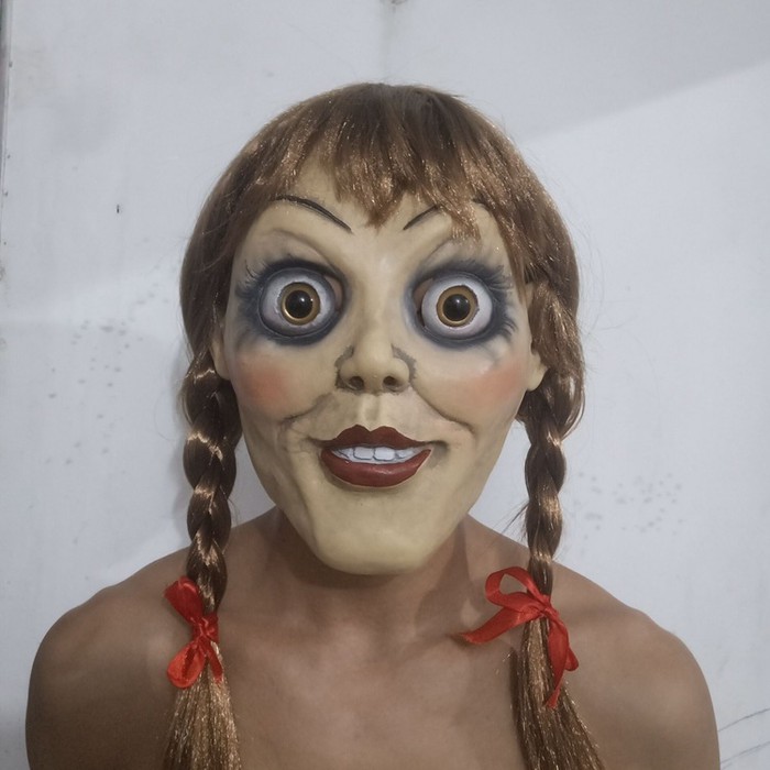 TOL-15 topeng latex karet full head kepala annabelle hantu halloween