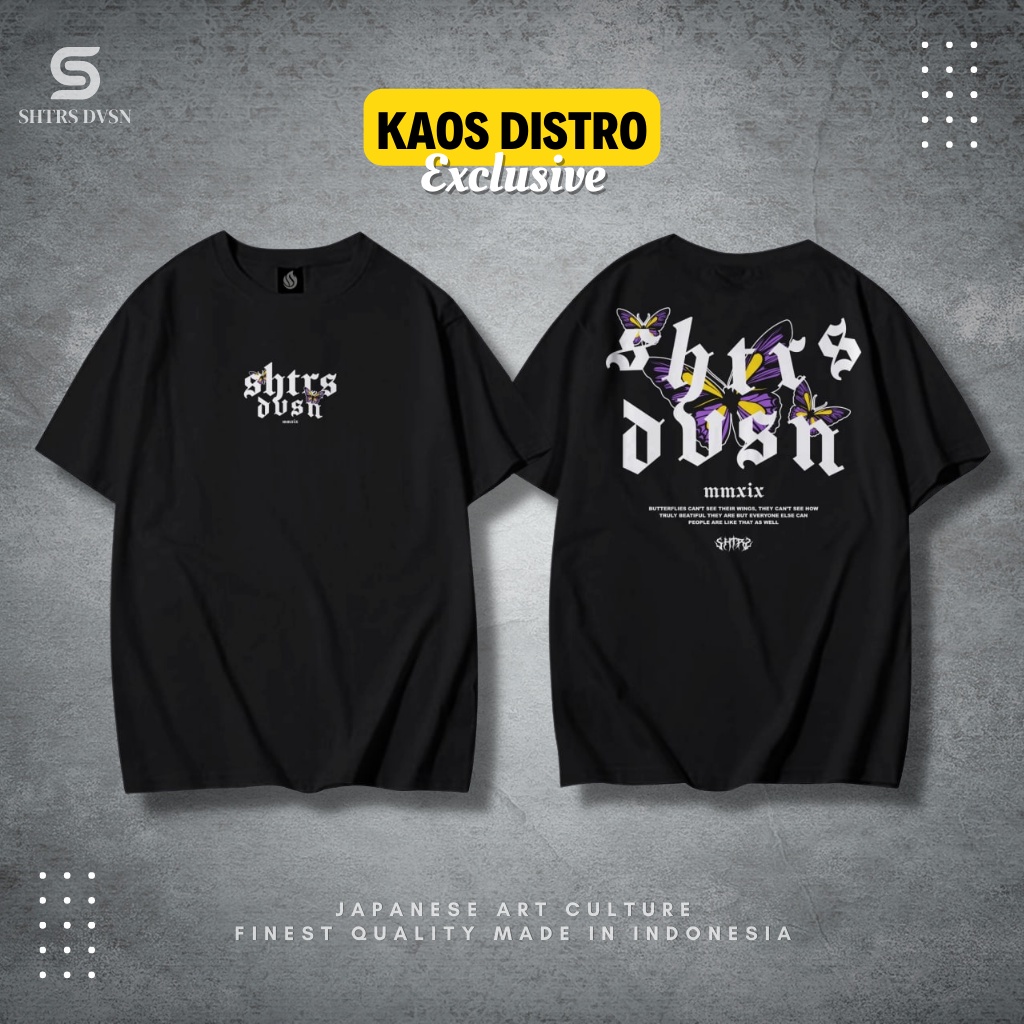Baju Kaos Distro Pria Shtrs Dvsn Cotton Combed 30s