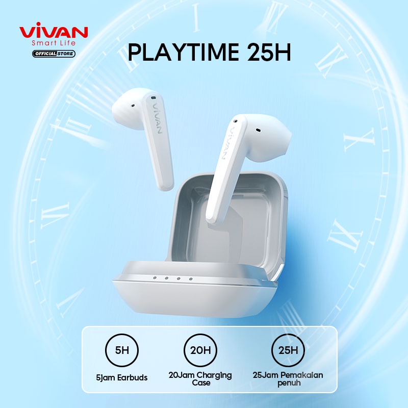 VIVAN TWS Earphone Gaming Bluetooth Liberty T260 Earbuds Headset Support iPhone/Android Garansi 1 TAHUN