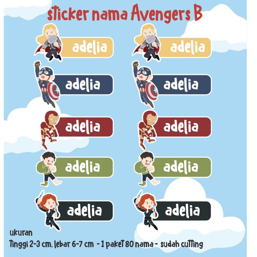 

Mall Sticker Nama Avengers Vinyl WATERPROOF terbaru