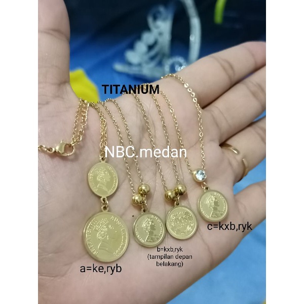 Kalung replika emas 24k bahan titanium,tidak luntur,aman dipake mandi,cocok buat yg alergi ke xuping