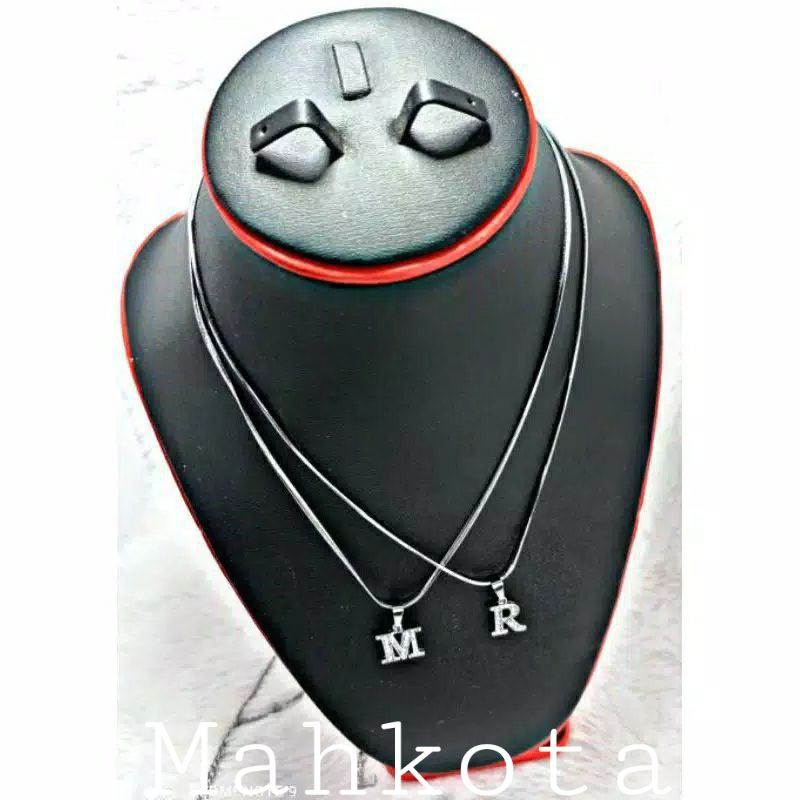 KALUNG RHODIUM HURUF ANTI KARAT KALUNG RHODIUM SILVER HURUF ANTI KARAT CANTIK MENGKILAT