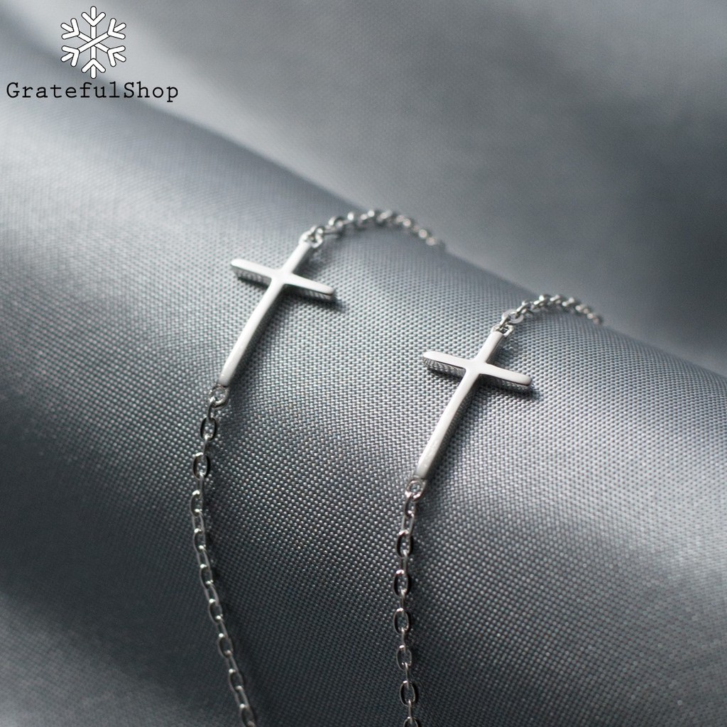 Grateful - Gelang Hanna (GELANG SALIB SILVER) Silver Cross Premium Edition SILVER STERLING 925