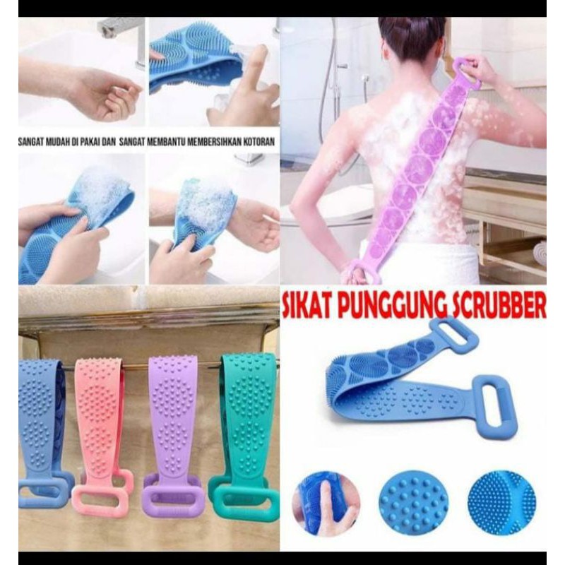 Sikat Punggung Scrubber /Silicone Bath Brush Massage Towel -Silikone Mandi Punggung Karet