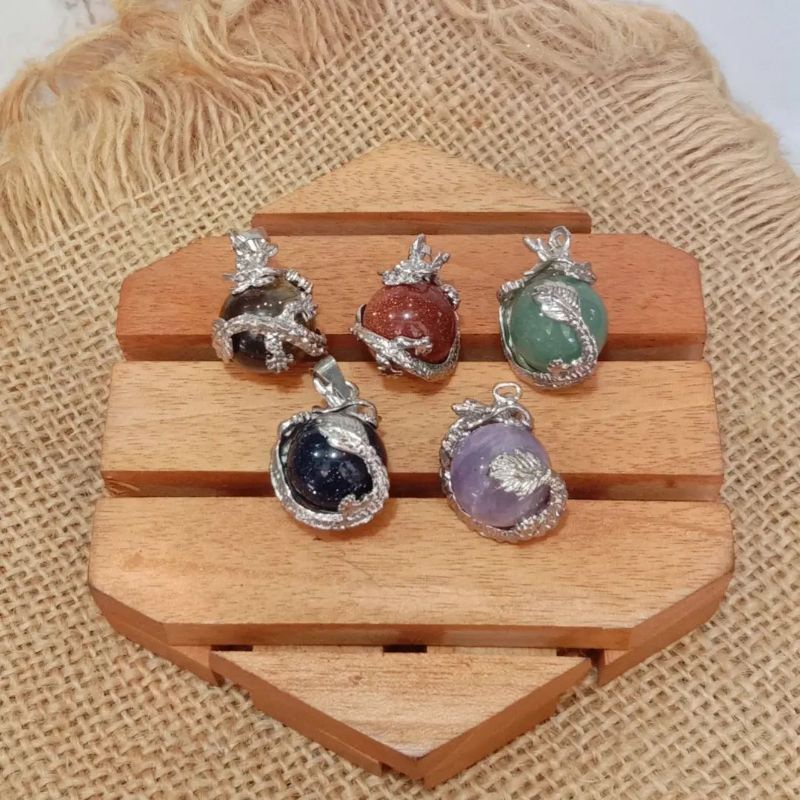 Liontin Batu Alam Naga (tiger eye,pasir mas,giok,pasir mas biru,kecubung,black onyx,red carnelian)