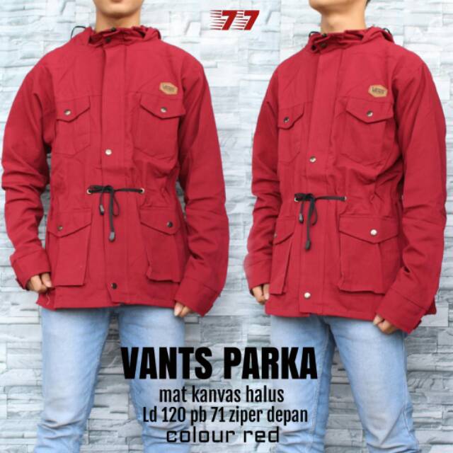 Parka cowok kanvas red 180619