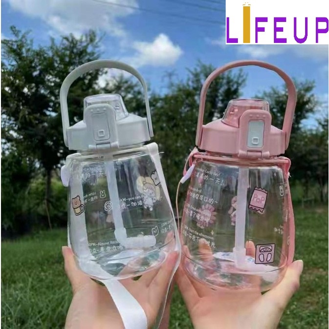 Botol Minum Anak Big Belly Children's Cup Bottle + Handle + Stiker 1100ml /  H-487-1
