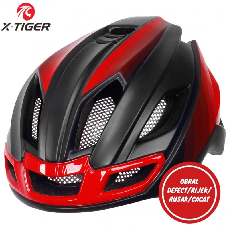 [OBRAL RIJEK] X-TIGER Helm Sepeda Ultralight Cycling Bike Cap with Tail Light - X-TK-06