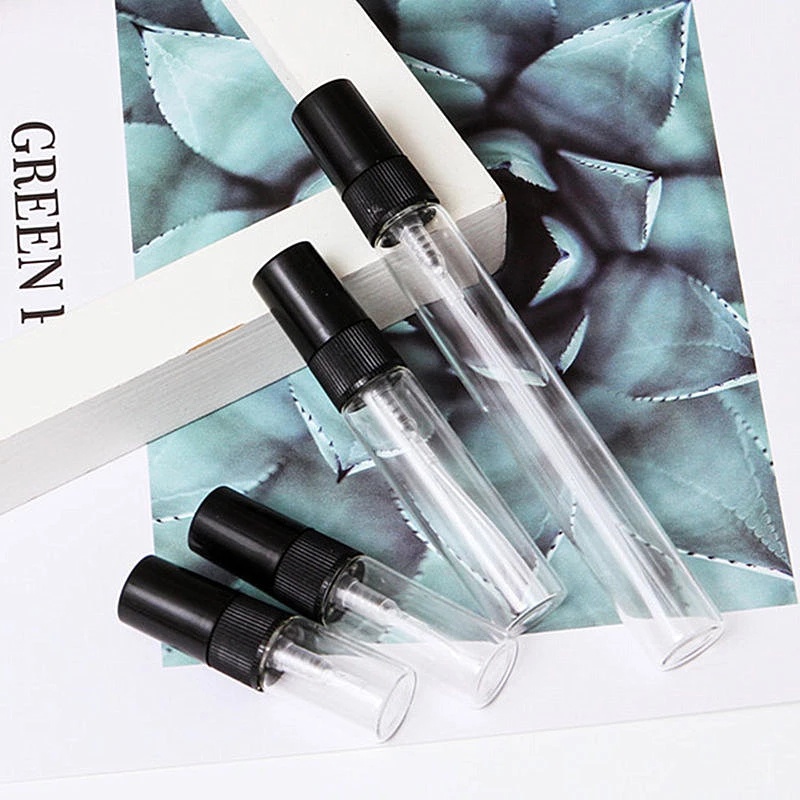 5pcs/pack 2ML 3ML 5ML 10ML Black Clear Mini Perfume Glass Bottle