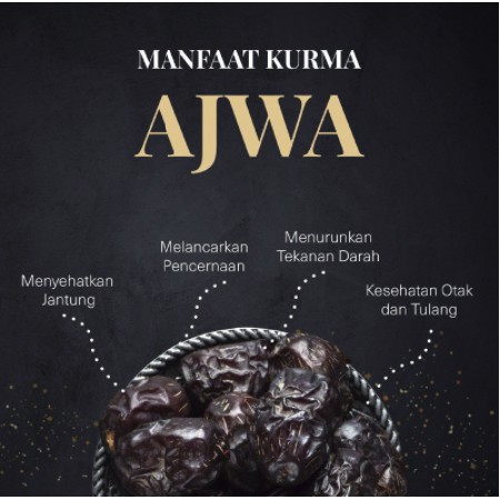 

Kurma Ajwa Madinah Jumbo 100Gr (1Box) Premium - 100% Asli Madinah