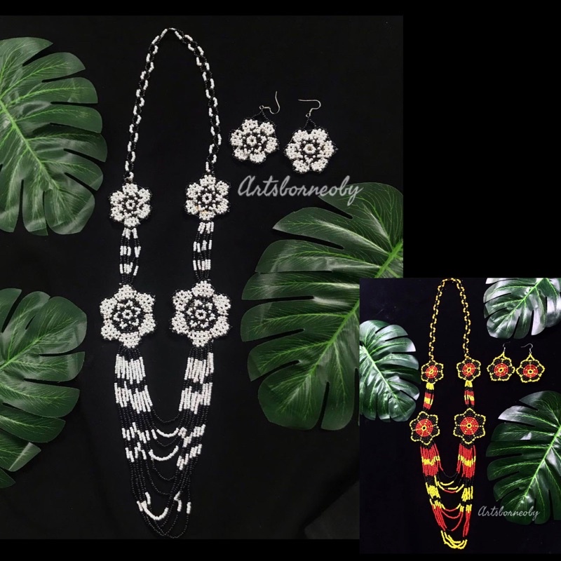 SET KALUNG &amp; ANTING MANIK BUNGA BW