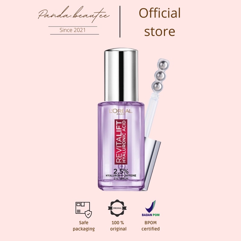 PANDABEAUTEE - L'Oreal Paris Triple Roller 2.5% Hyaluron + Caffeine Eye Serum – Hyaluronic Acid Lore