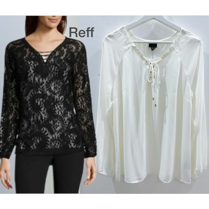 Worthington lace up blouse