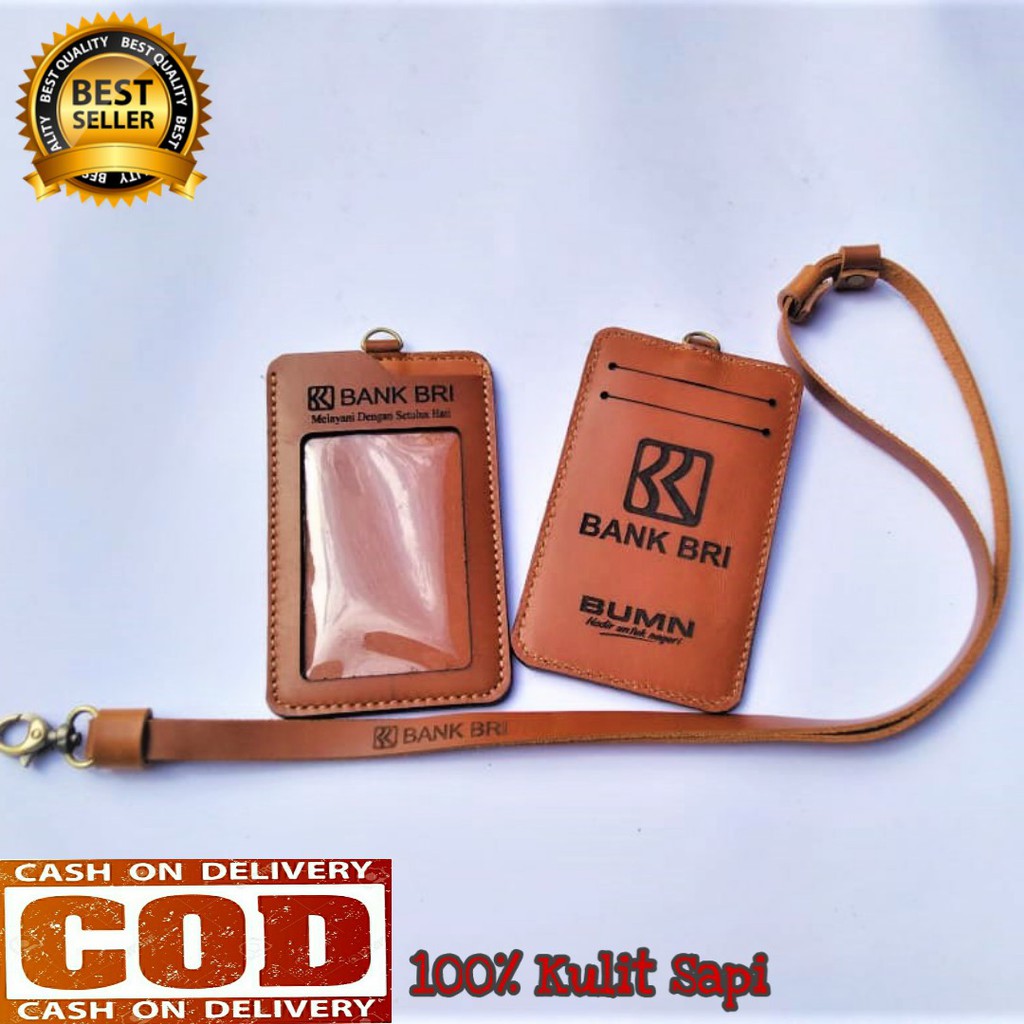 

ID Card / Name Tag Holder / Dompet Id Card 100% Kulit Asli Bank BRI Warna Cokelat Model Simple