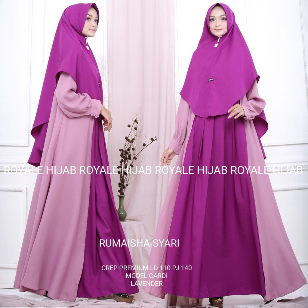 GAMIS RUMAISHA SYAR'I ORI BY ROYALE HIJAB [GAMIS SET KHIMAR BY ROYALE]