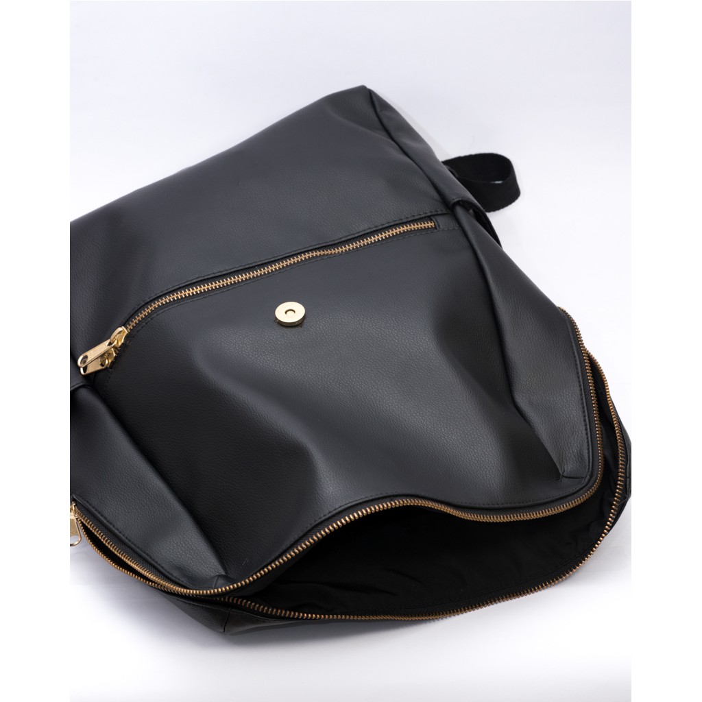 TAS RANSEL LAPTOP KULIT HITAM NORTH HEEJOU