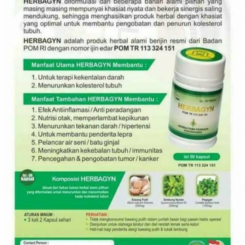 OBAT KOLESTEROL - HERBAGYN NASA HERBAL KOLESTEROL