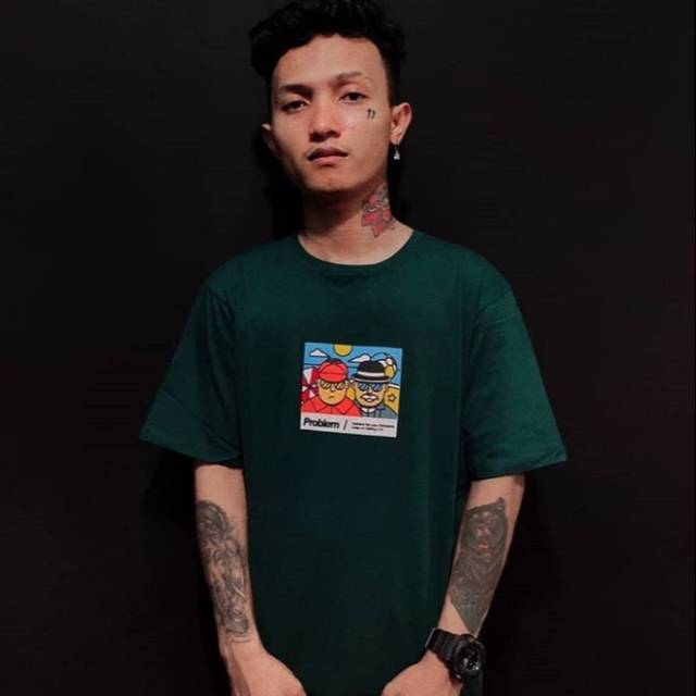 kaos distro probelm hijau botol