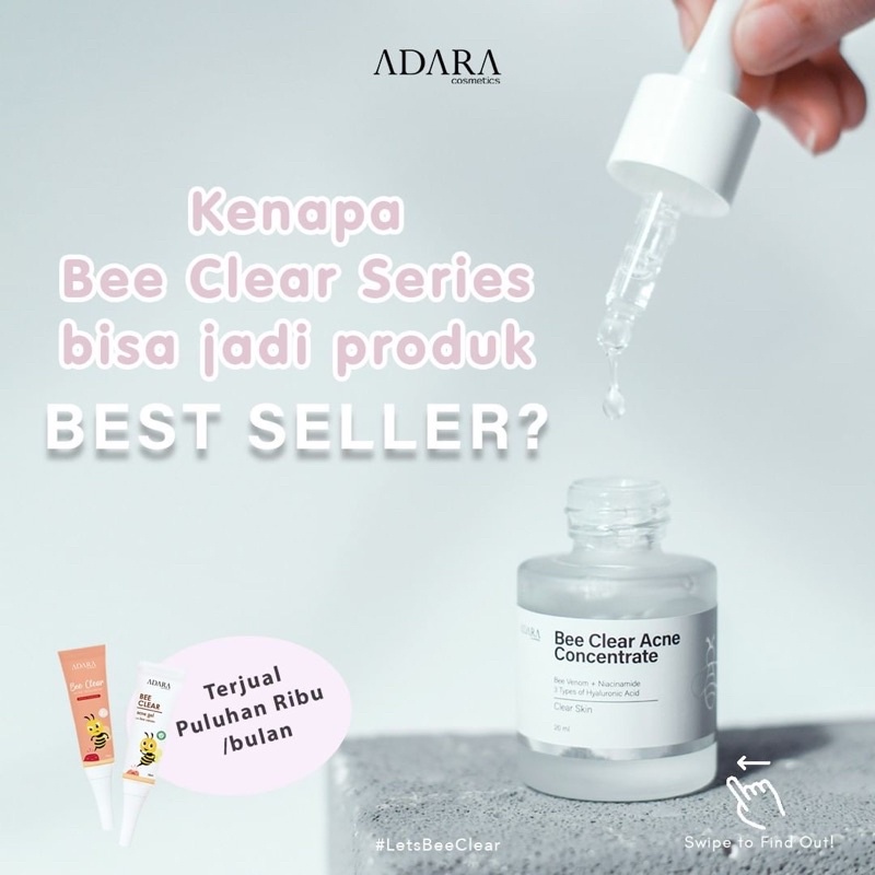 ADARA P.M.S Series Acne Spot Bee Clear Acne | Extra Formula | Serum Acne | Adara Moisturizer | Facewash Acne | Toner Acne | Acne Treatment jerawat