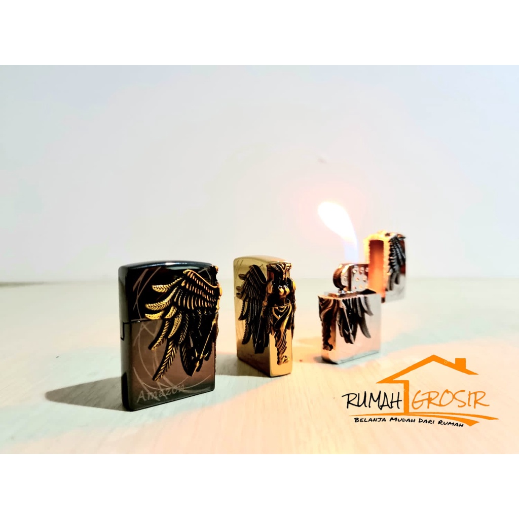 Korek Api Zippo Gas Angel Amazon Motif Unik "Rumah Grosir"