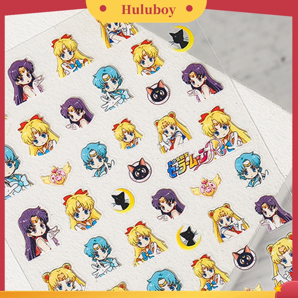 Huluboy Huluboy♡ Stiker Kuku Motif Kartun 5D Gaya Jepang Untuk Dekorasi Manicure