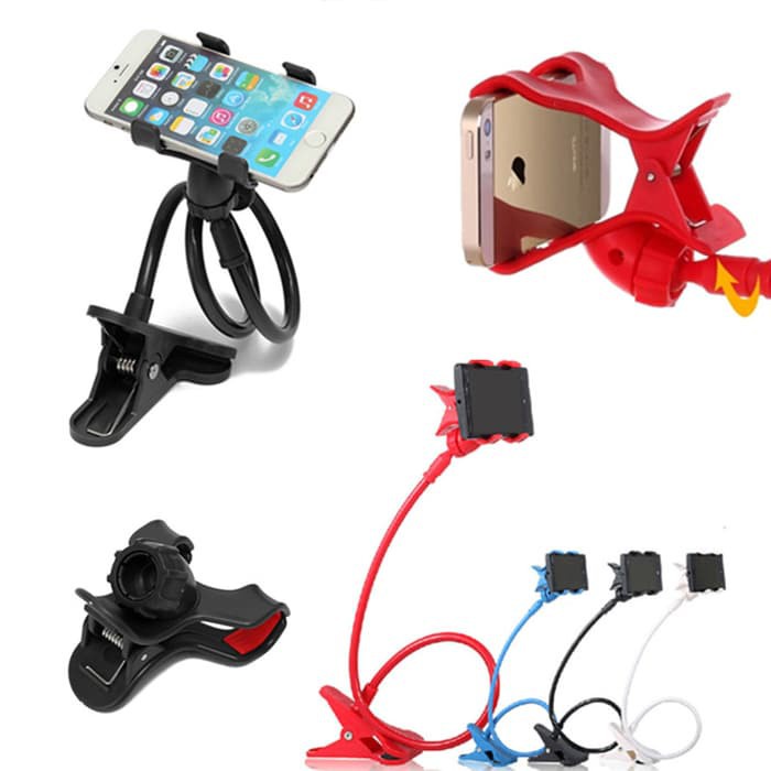 LAZYPOD stand holder dudukan HP Fleksibel selfi flog live streming jepit meja kursi dll 360 rotasi putar