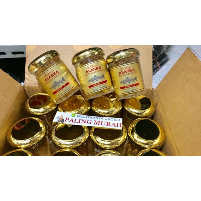K-max Minyak Ikan Alaska Tutup Emas DEEP SEA FISH OIL SUPER OMEGA 3 Lc