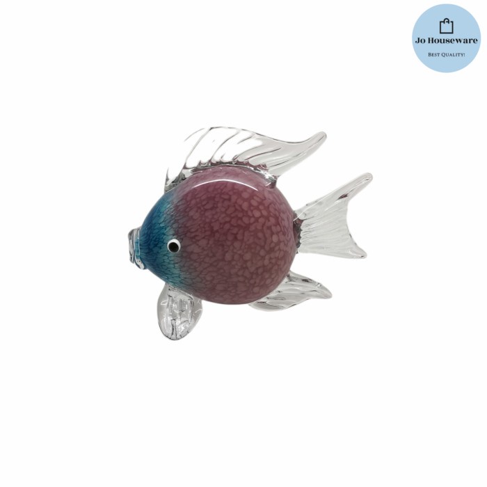 Pajangan kristal ikan discus unik hiasan dekorasi cantik L-2