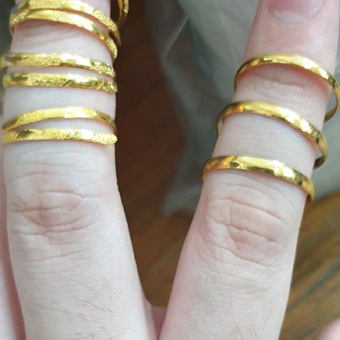 Cincin Susun 1Gr 1 Gram 1G 24K 24Karat 24 Karat 99% Emas Asli 1Gr Gold _Perhiasan Wanita