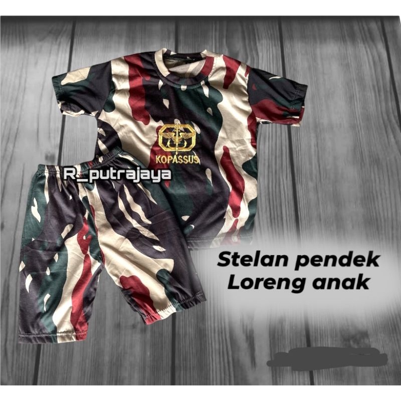 KAOS LORENG ANAK KOPASSUS/stelana Loreng anak/koas stelana Loreng anak