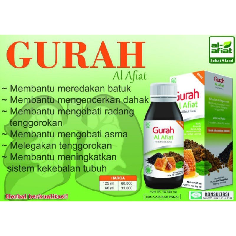 

GURAH AL AFIAT / HERBAL BATUK IBU HAMIL MENYUSUI FLU