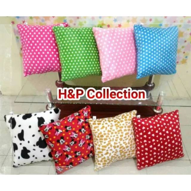 Bantal Sofa Kursi Mobil Polkadot Karakter Binatang